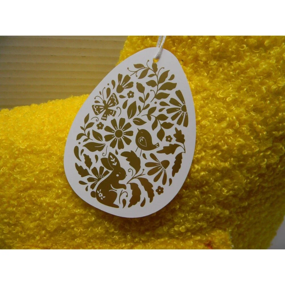 Chick Shaped Throw Pillow Embroidered Decorative Spring Easter Textured NWT